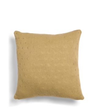 ESSENZA Knitted Ajour Fern yellow Dekokissen 50 x 50 cm