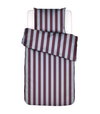 Essenza Minte Stripe Mauve wine - Ice blue  1p set 135x200+1 Kissenbezug
