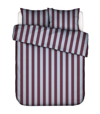 Essenza Minte Stripe Mauve wine - Ice blue  2p set 200x200+2 Kissenbezüge