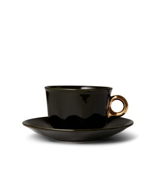 ESSENZA Sculpture Dunkelgrün Kaffeetasse & Untertasse 22 cl