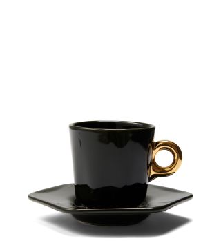 ESSENZA Sculpture Dunkelgrün Espresso Tasse & Untertasse 9 cl