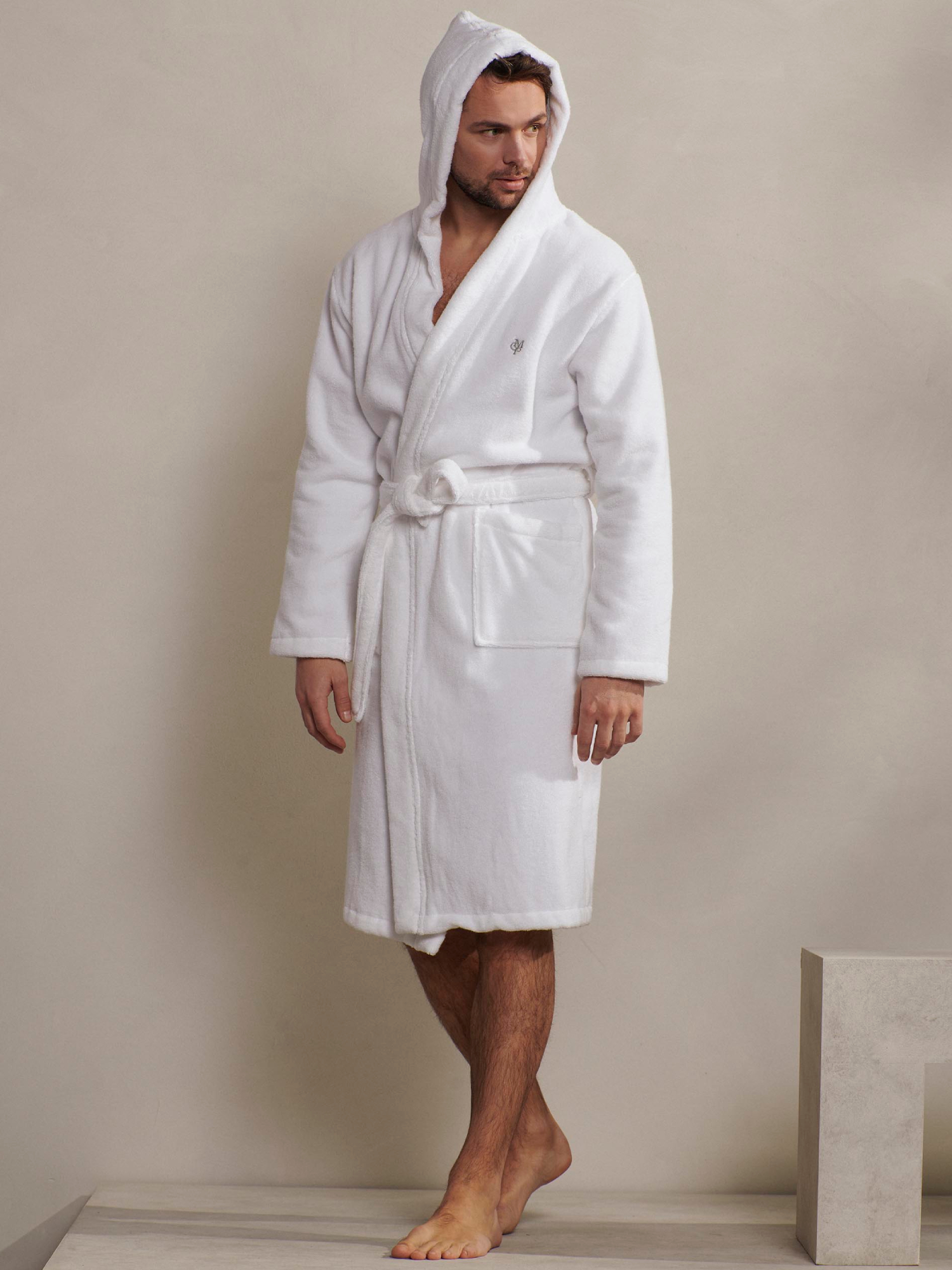 Marc O'Polo Classic (with hood) Weiß Bademantel M
