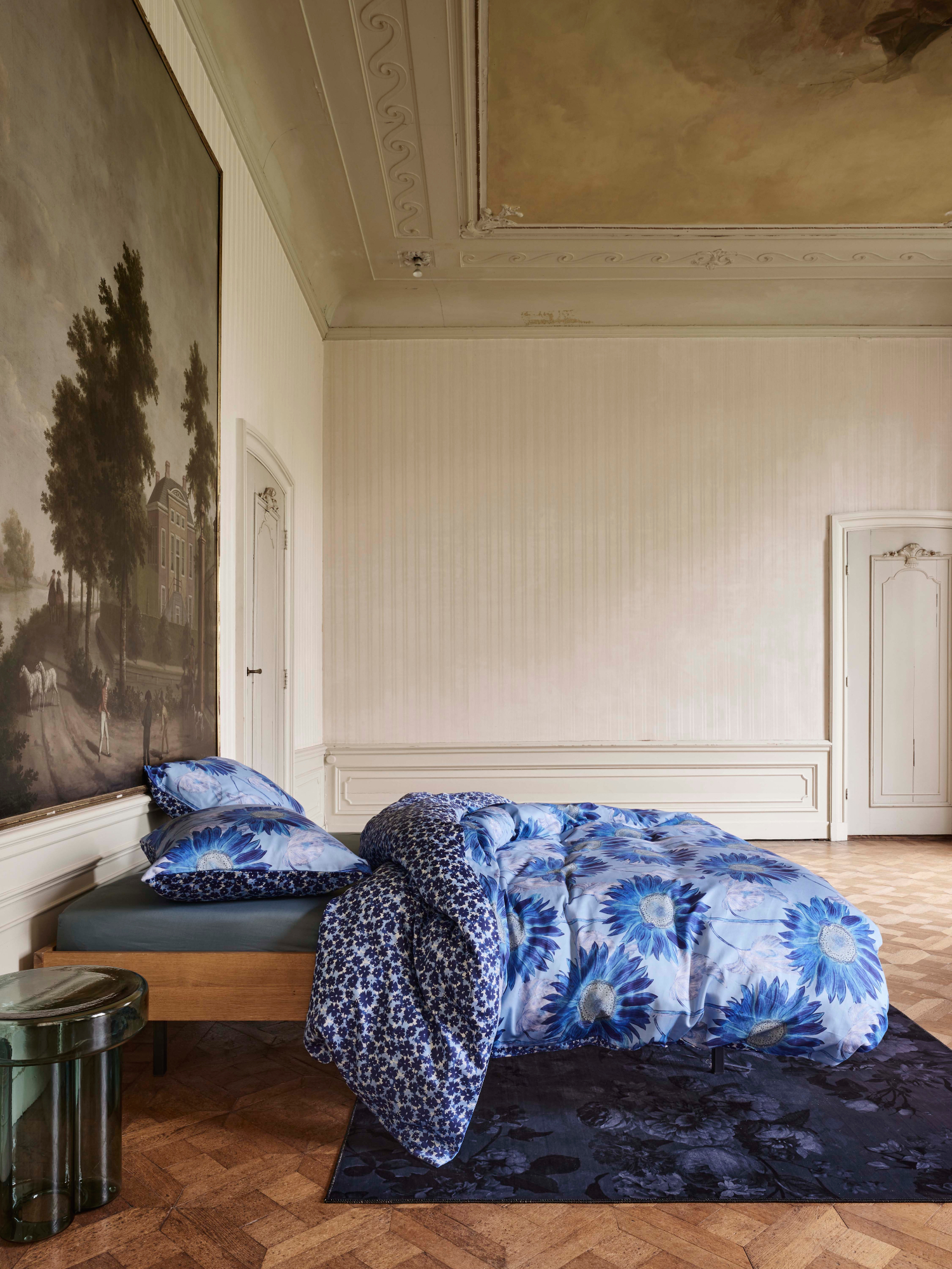 ESSENZA Yule Chambray blue Bettwäsche 135 x 200 cm