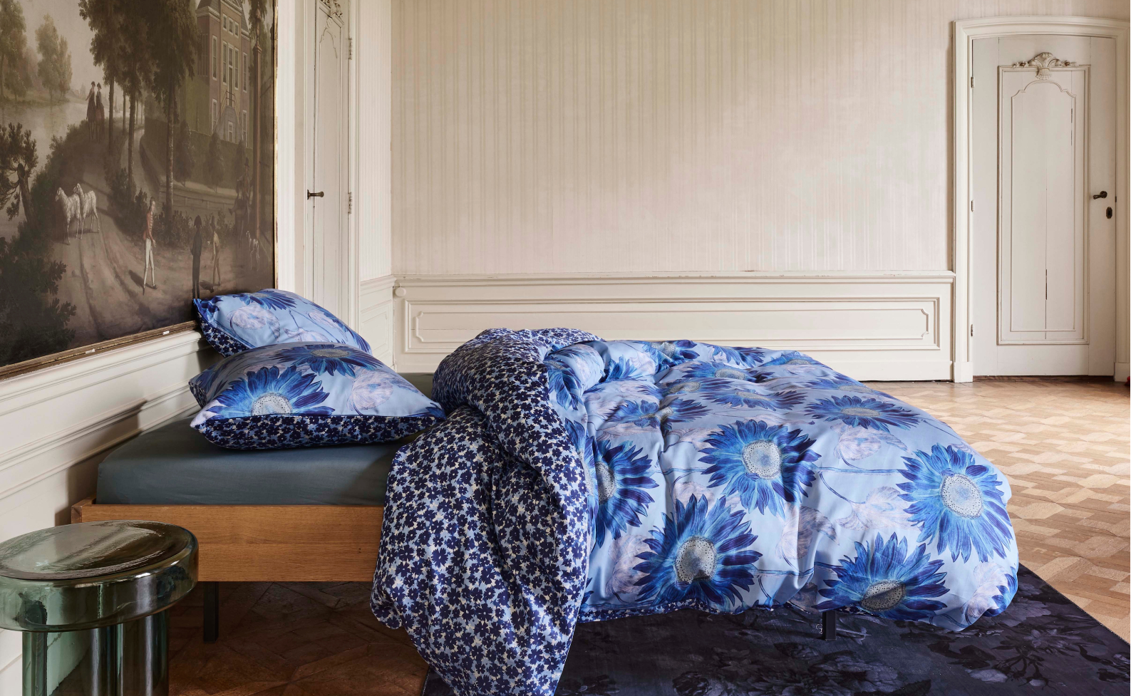 ESSENZA Yule Chambray blue Bettwäsche 135 x 200 cm