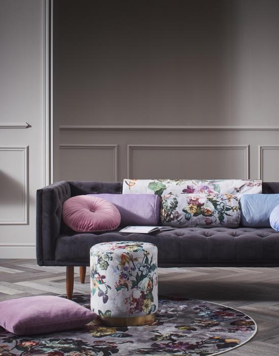Wohnaccessoires Grau & Lila