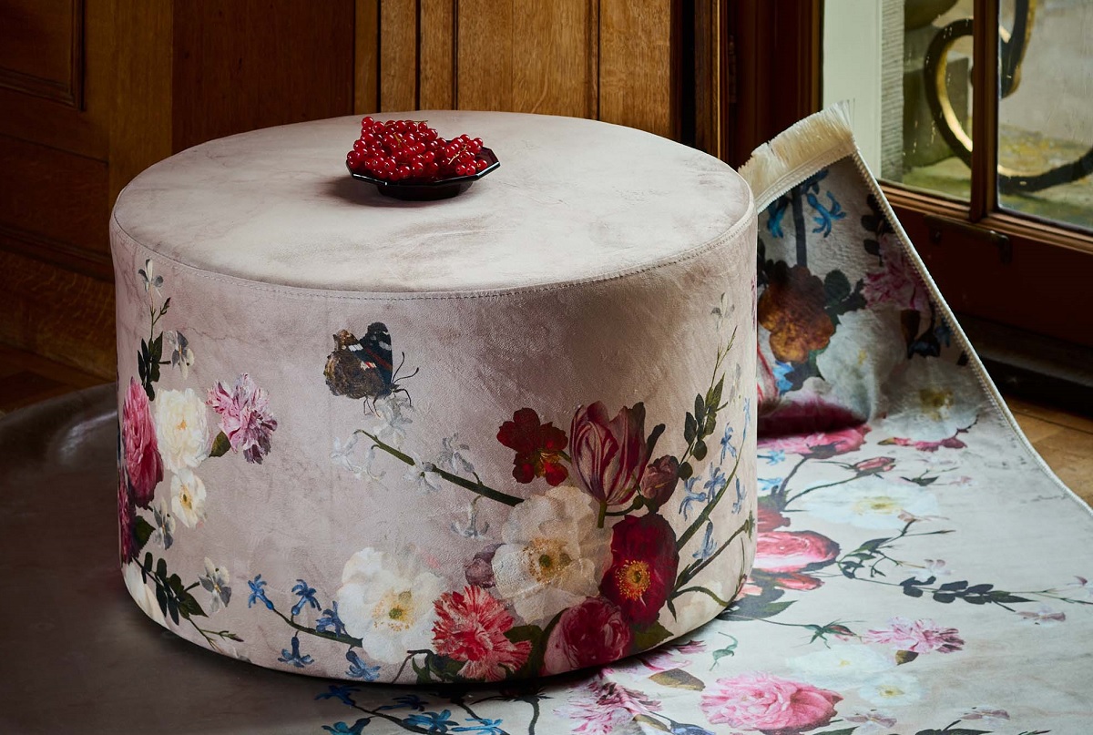ESSENZA Flower Statement Stone Hocker 40 x 43 cm