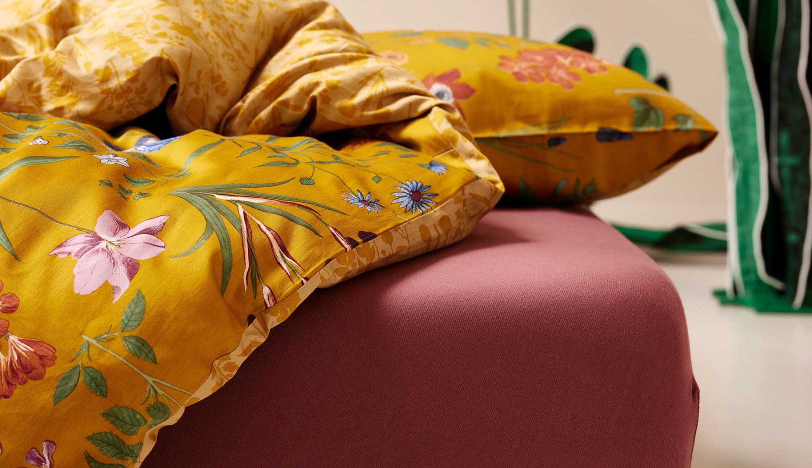 ESSENZA Premium Percale Marsala Spannbettlaken 100 x 200 cm