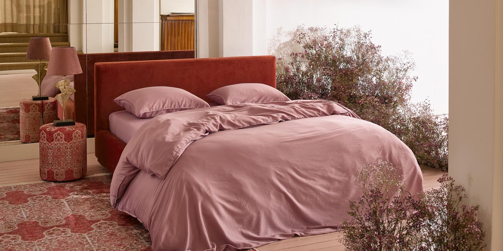 ESSENZA Minte Woodrose Spannbettlaken 90 x 200 cm