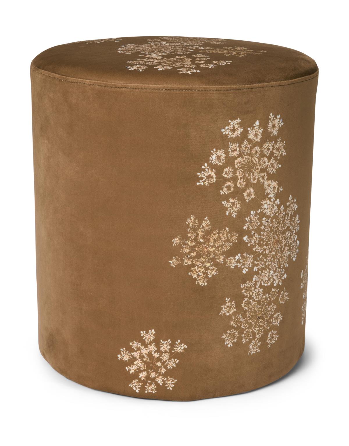 ESSENZA Lauren Cinnamon Samthocker 40 x 40 x 43 cm