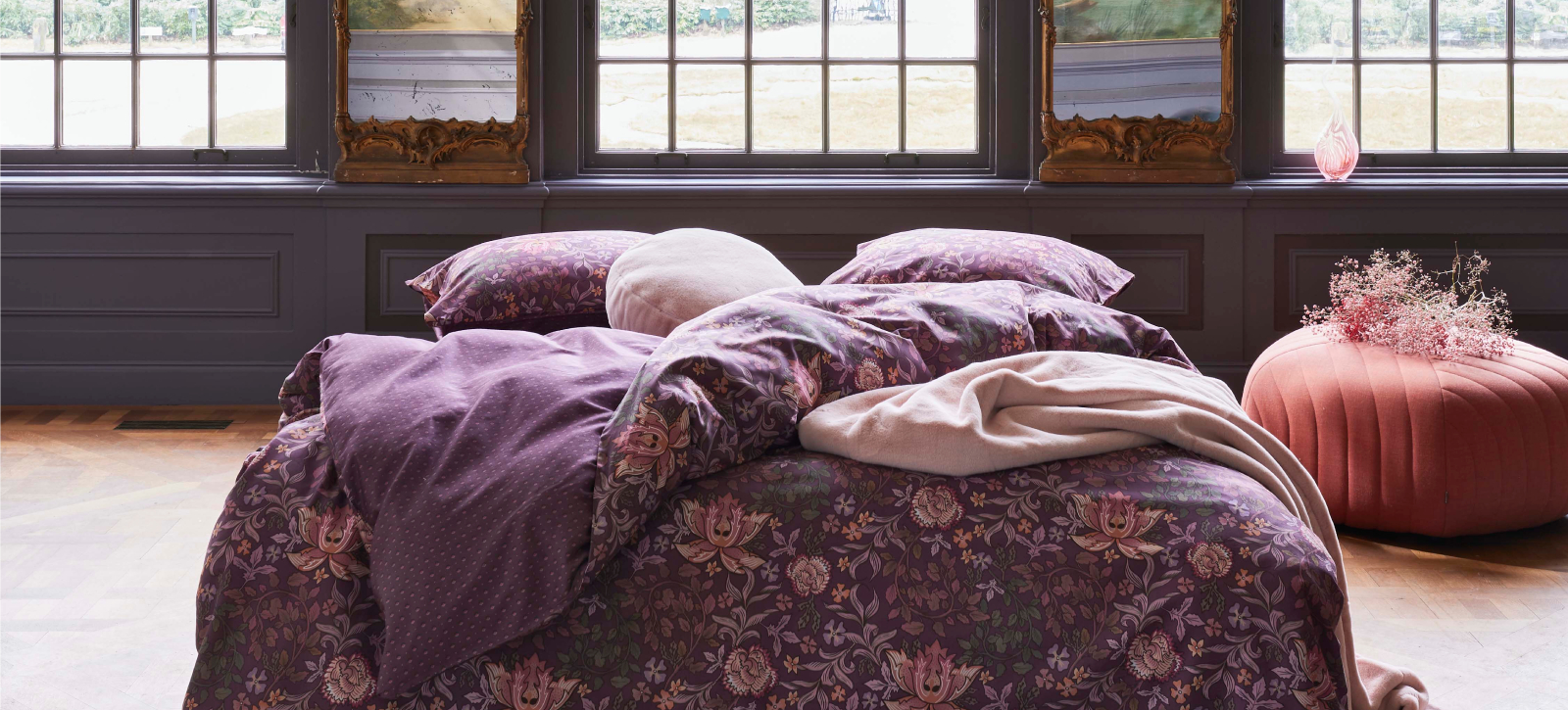 ESSENZA Ophelia Plum wine Bettwäsche 135 x 200 cm