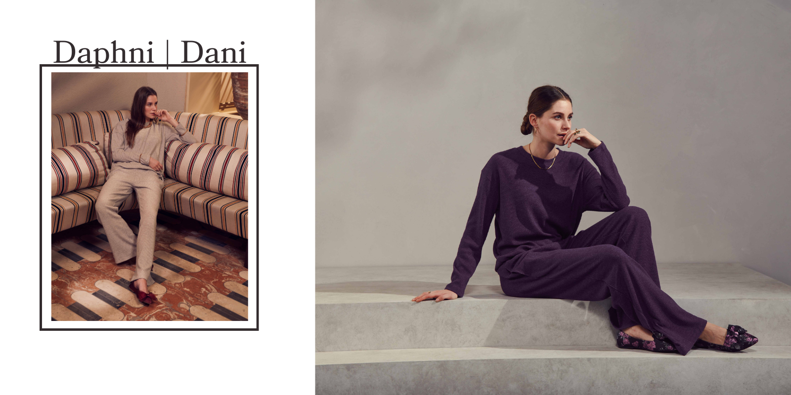 ESSENZA Dani Melange Purple grape Lange Hose M