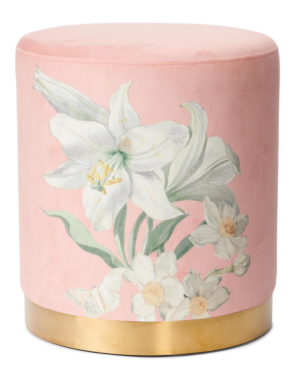 ESSENZA Rosalee Dark Blush Samthocker 40 x 40 x 43 cm