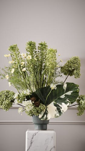 Screensaver Vase mit gr&uuml;nen Blumen